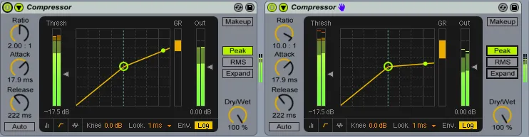Comparison of 2:1 vs 10:1 compression ratios