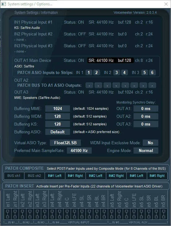 Voicemeeter composite mode