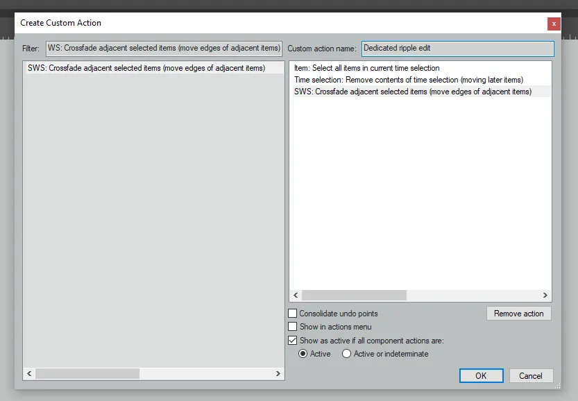 Creating a custom action in Reaper