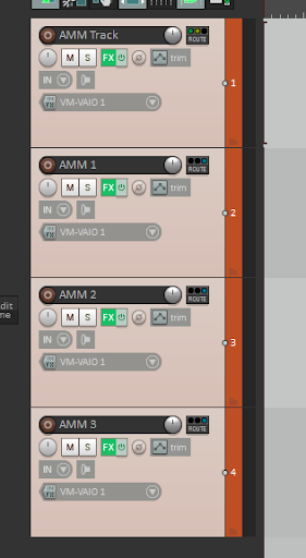 Highlighted tracks selected for template