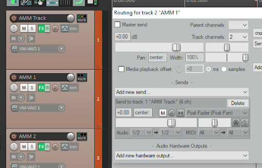 Route button in Reaper
