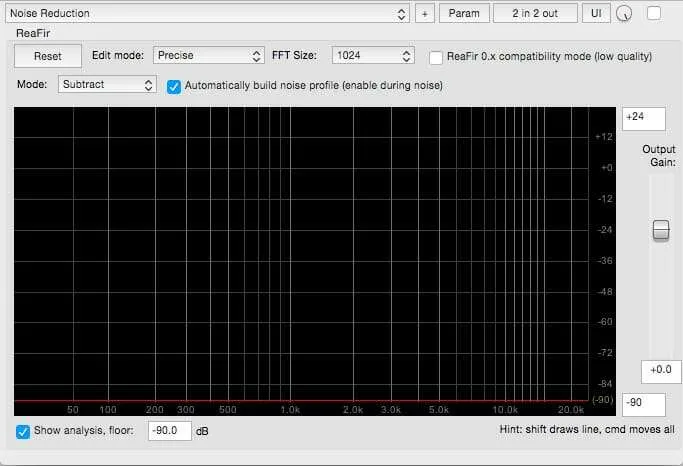 ReaFir noise profile analysis